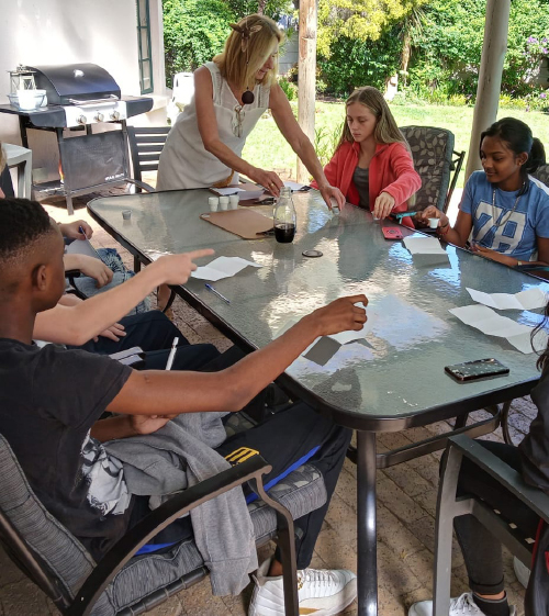 Students sitting at a table